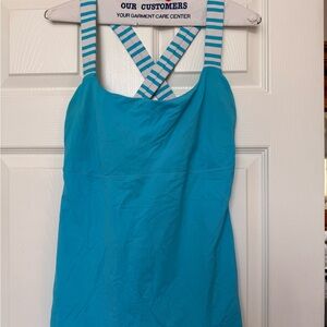 lululemon athletica Turquoise Tank Top with Striped Straps